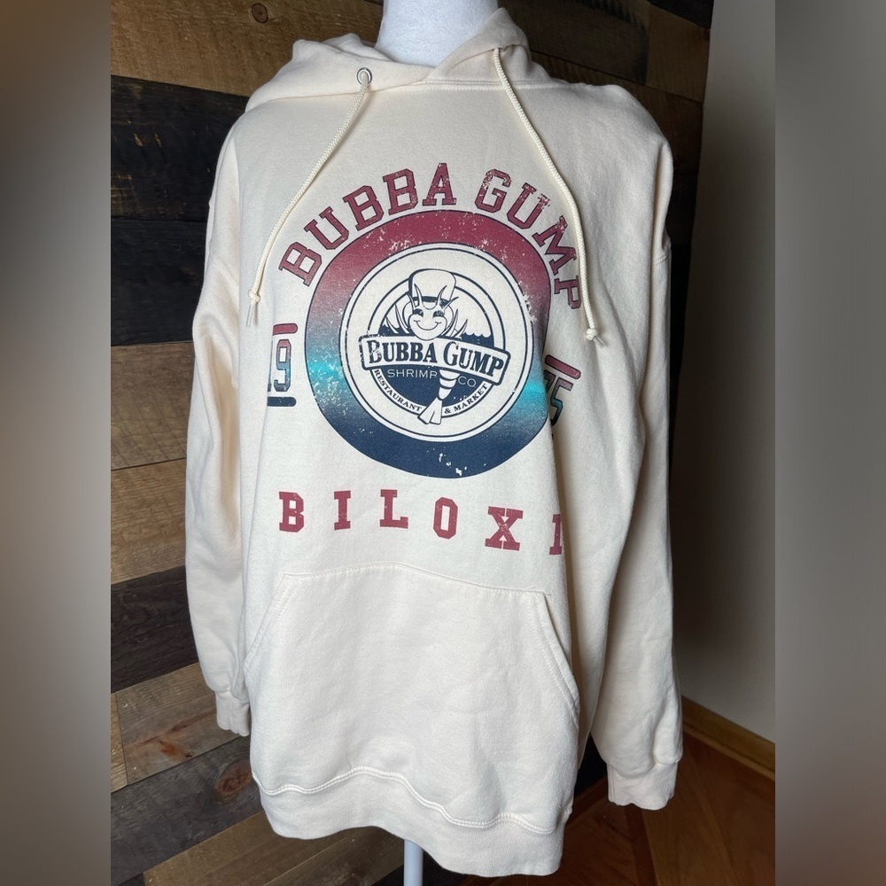 Bubba Gump Cream Hoodie, Size Large